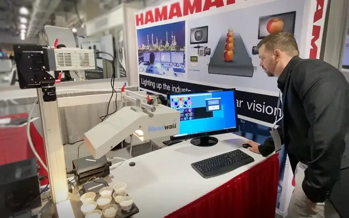 The Hamamatsu booth, where they use Headwall sensors, at the Vision conference in Boston